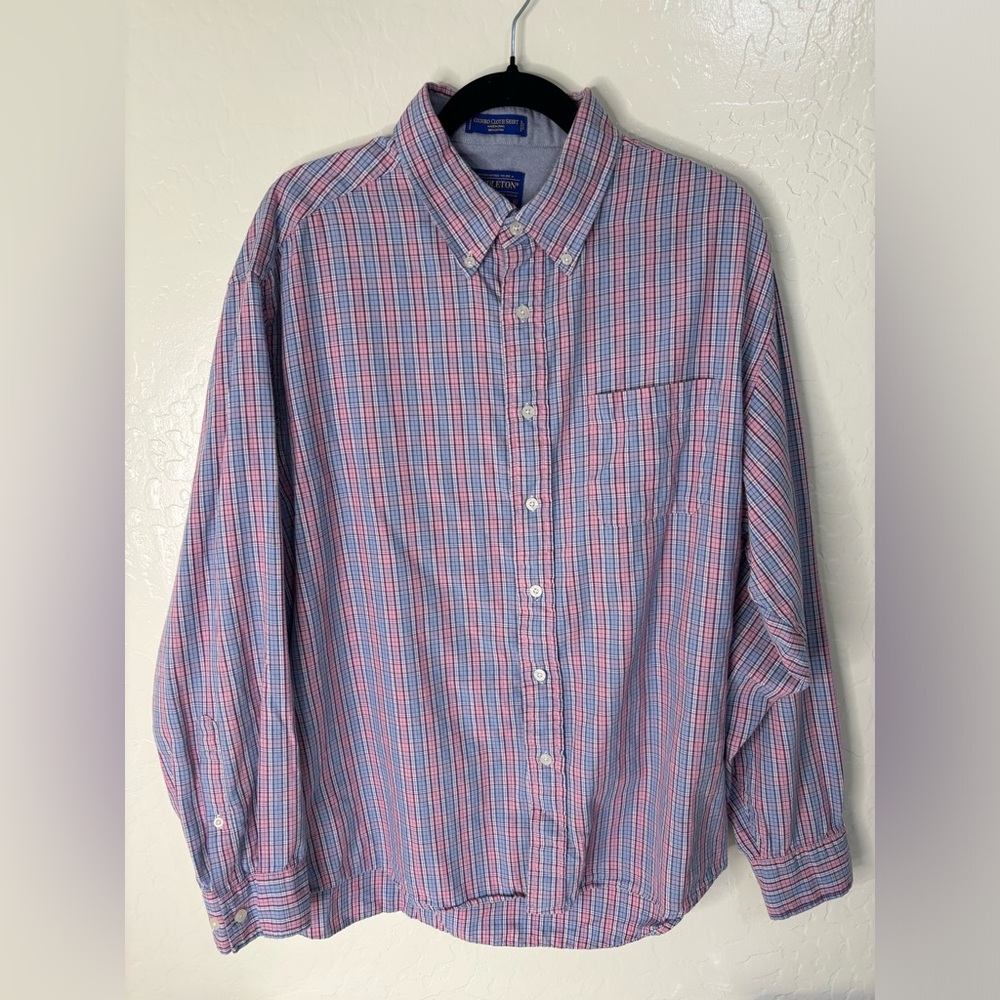 Pendleton Oxford Cloth Button-Down Shirt Mens XL Plaid Long Sleeve